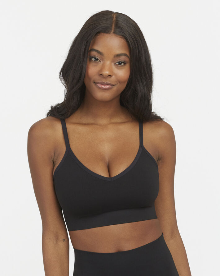 Spanx EcoCare Seamless Shaping Longline Bralette Very black