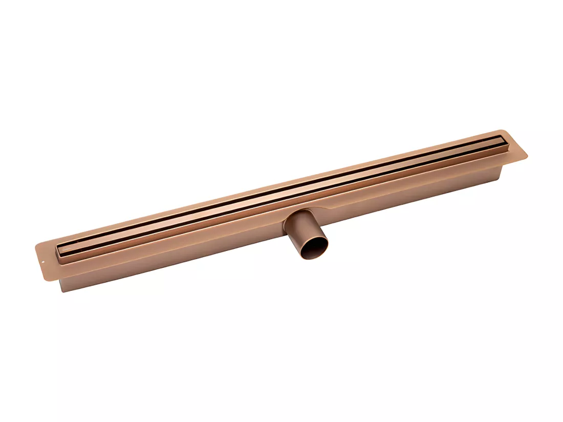 Caniveau de douche SLIM, couleur: cuivre brossé, longueur:100 cm