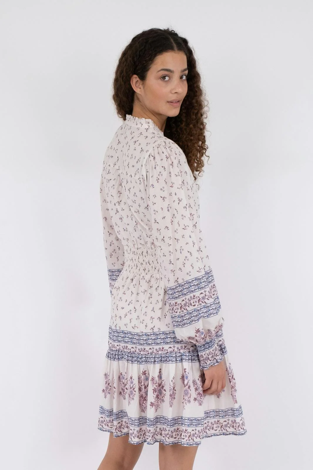 Neo Noir Malti Mini Border Dress ash rose