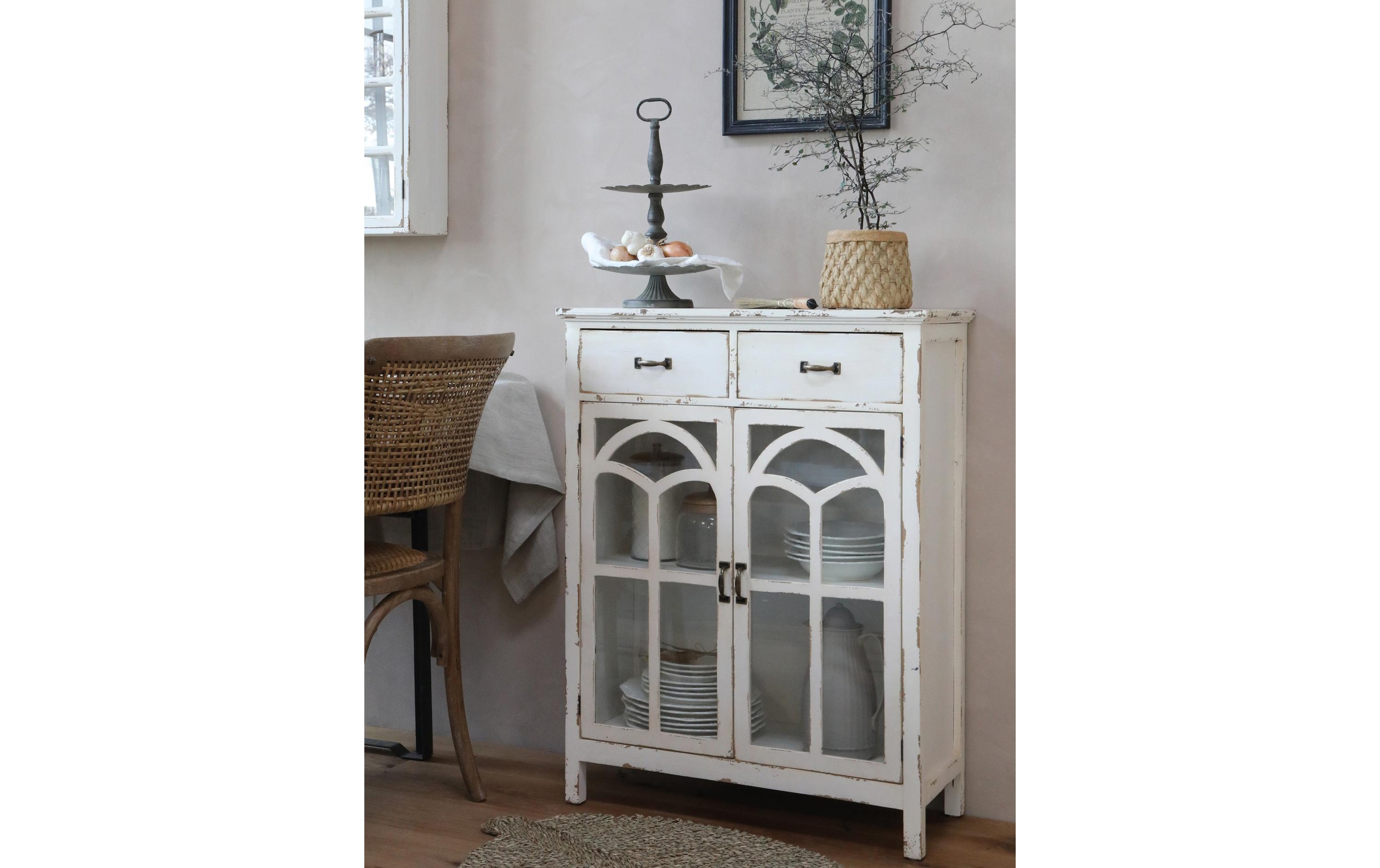 Kommode 32 cm x 92 cm, Crème<br>Vitrinenschrank