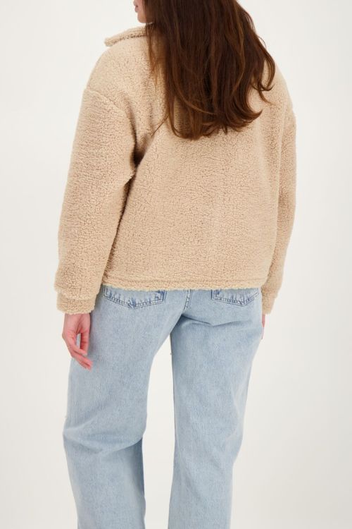 Beige teddy jasje met zakken