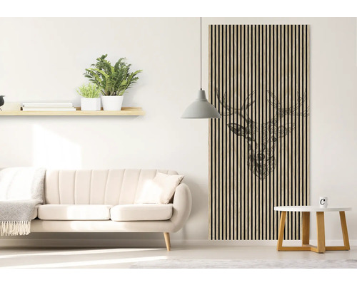 Digitaal bedrukt akoestisch paneel Deer 1 2400 x 1133 x 19 mm Set = 2 individuele panelen