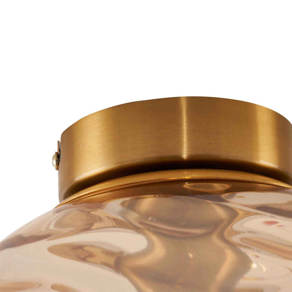 Design plafondlamp messing met amber fading glas - Pillon