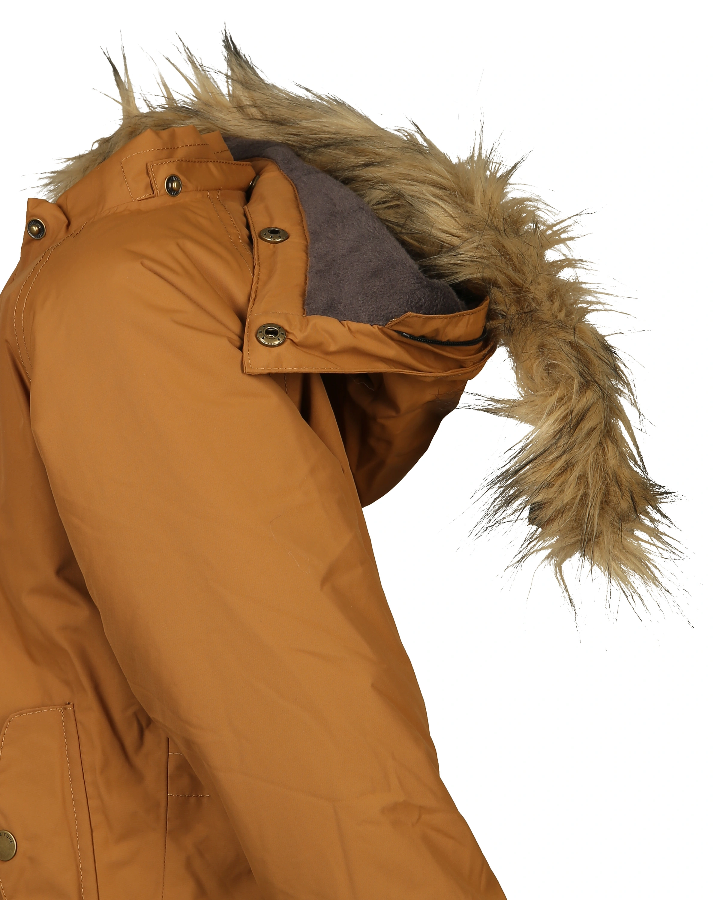 Funktions-Winterjacke MATWALLY mit Kunstfellbesatz in rubber brown