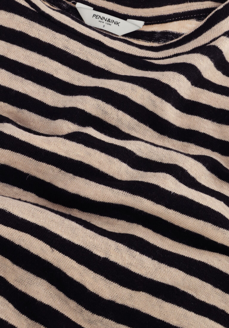 PENN & INK zwarte penn & ink midi jurk dress stripe