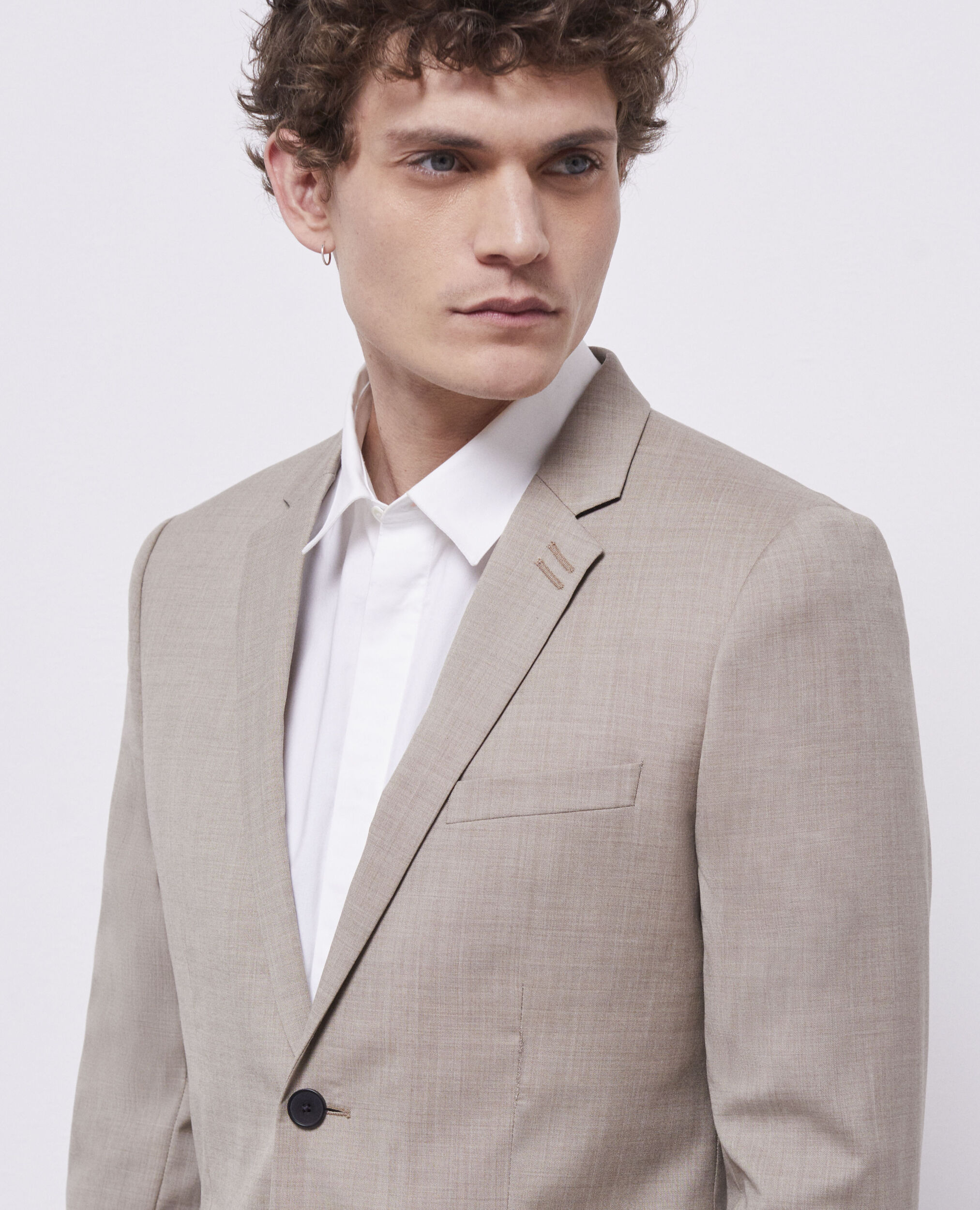 Veste de costume en laine beige