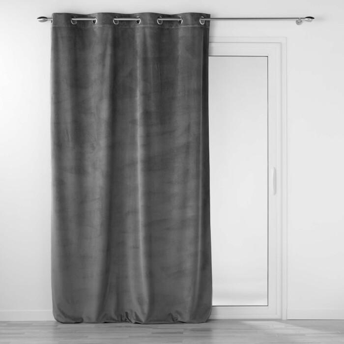 RIDEAU OEILLETS 140X260CM VELOURS VELOURIANE ANTHRACITE