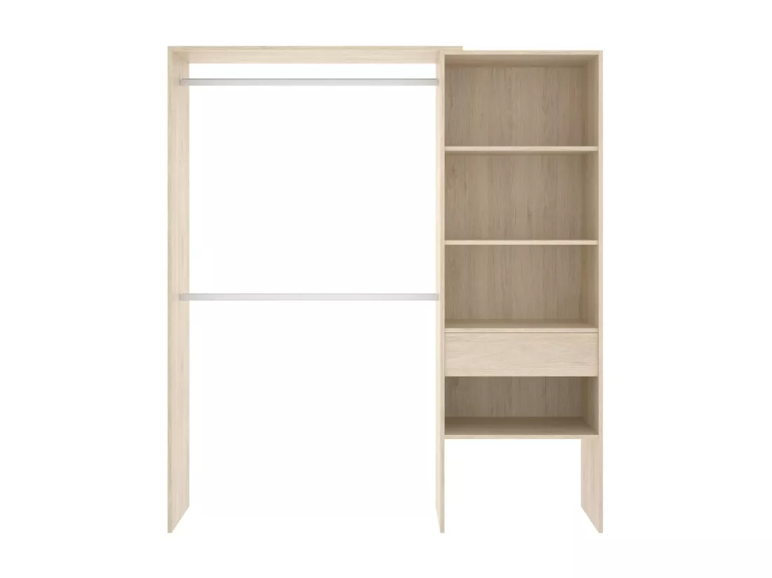 Armoire Dgarut, Structure pour dressing, Cintre ouvert, 160x40h187 cm, Chêne