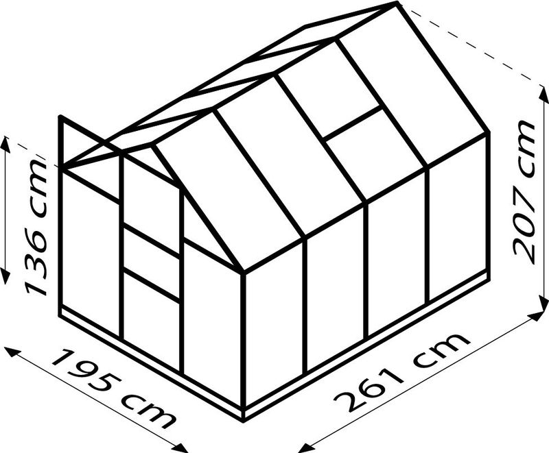 Vitavia - Planet - Tuinkas - Zwart - Veiligheidsglas - Enkele Schuifdeur