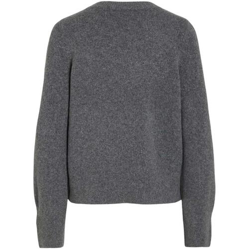 Vila - VIJANEY L/S O-NECK KNIT TOP Gris