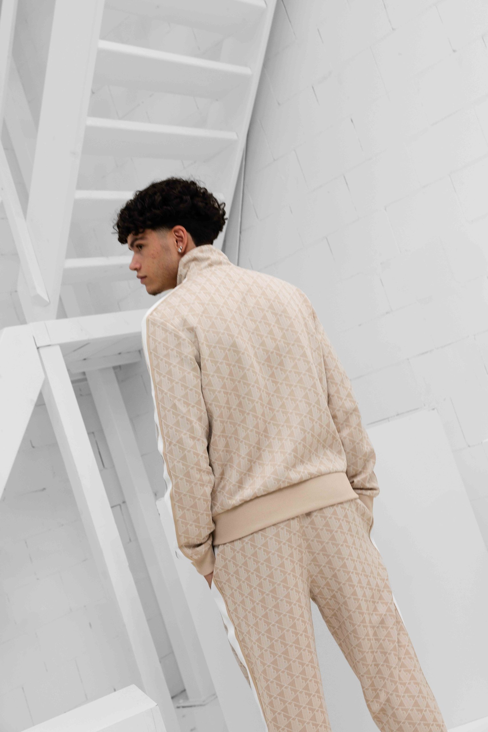 Lacoste Paris Jacquard Trainingspak Heren Beige