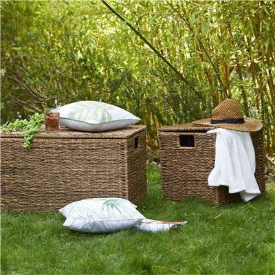 Coffre de rangement en résine tressée