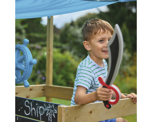 Houten zandbak, kinderspeelboot AHOY