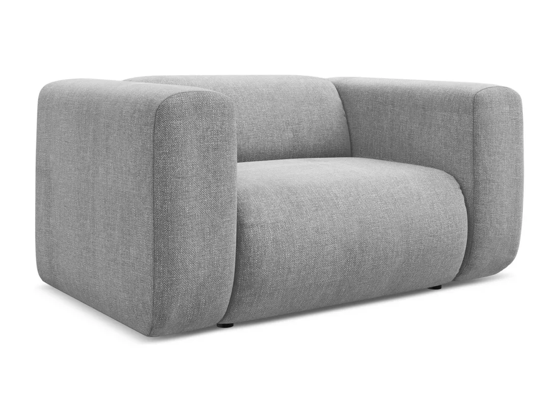 Fauteuil en tissu chenille - gris clair - EKAHI