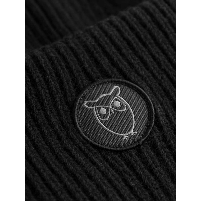 KnowledgeCotton Apparel Big Rib Beanie Black Jet