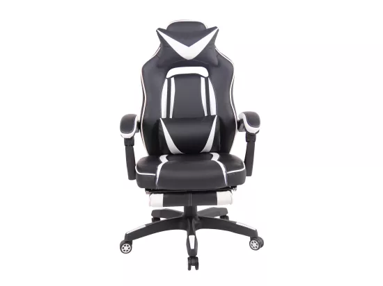 Chaise de bureau - Similicuir & Plastique - Noir / Blanc - Heat