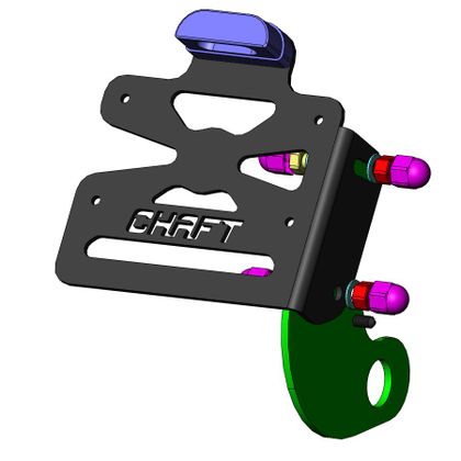 Support de plaque Chaft NOIR Latéral
