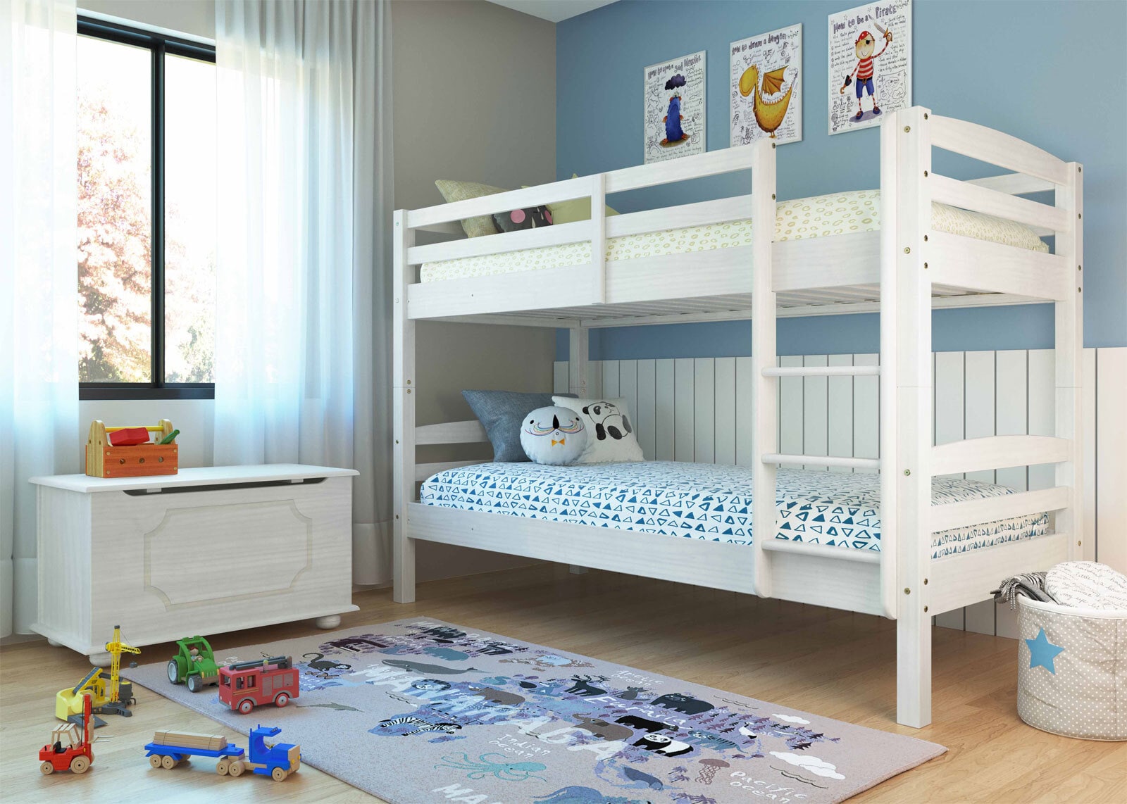 Etagenbett FREDERIK 90 x 200 cm weiß