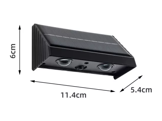 Applique murale solaire - 50 lumens - Noir - SABORG