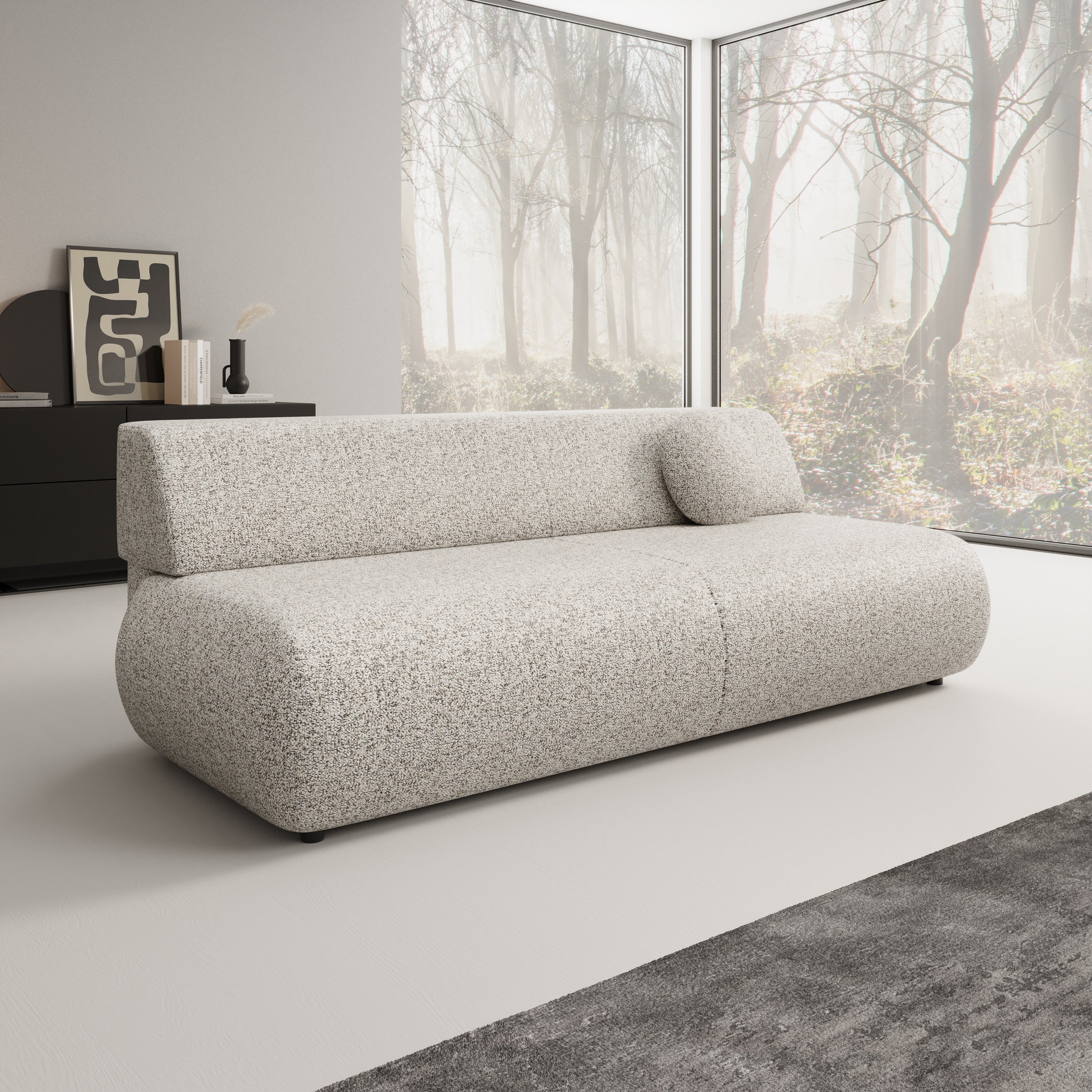 Pavolino - Slaapbank - Stof grijs - 214x100x74 cm