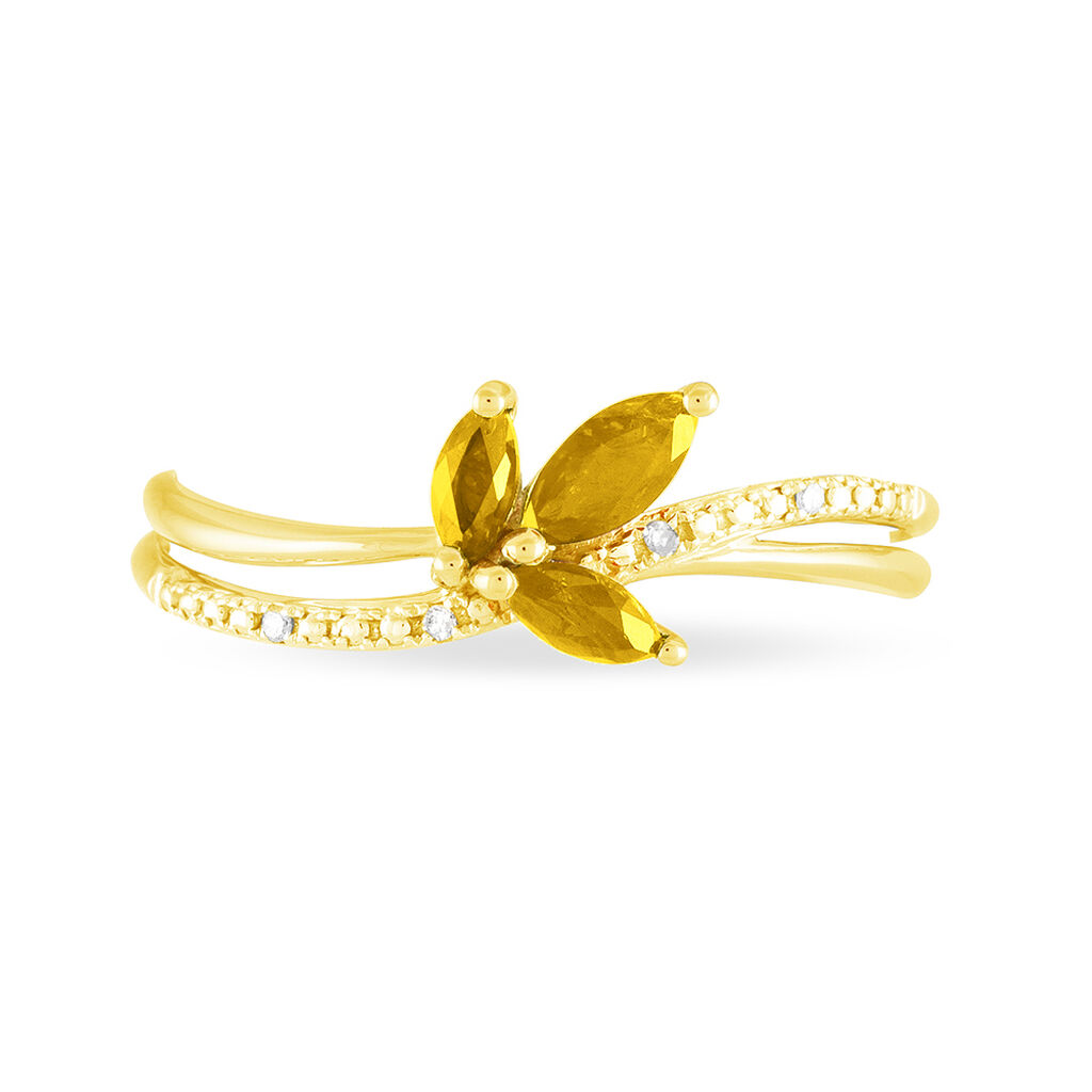Bague Angie Or Jaune Citrine Et Diamant