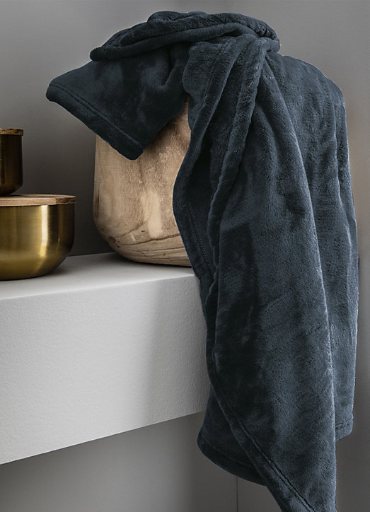 Plaid microplush bleu L.150 x l.120 cm