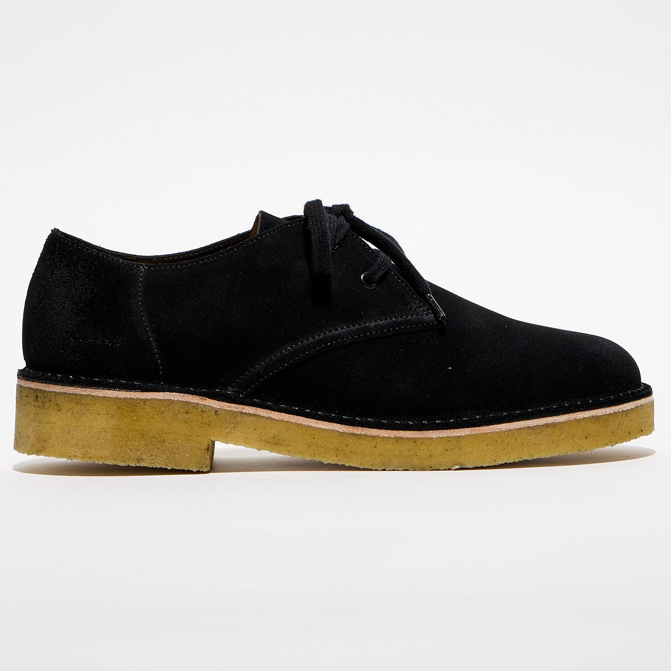 Clarks Originals Derbies en Velours de Cuir Desert Khan noires