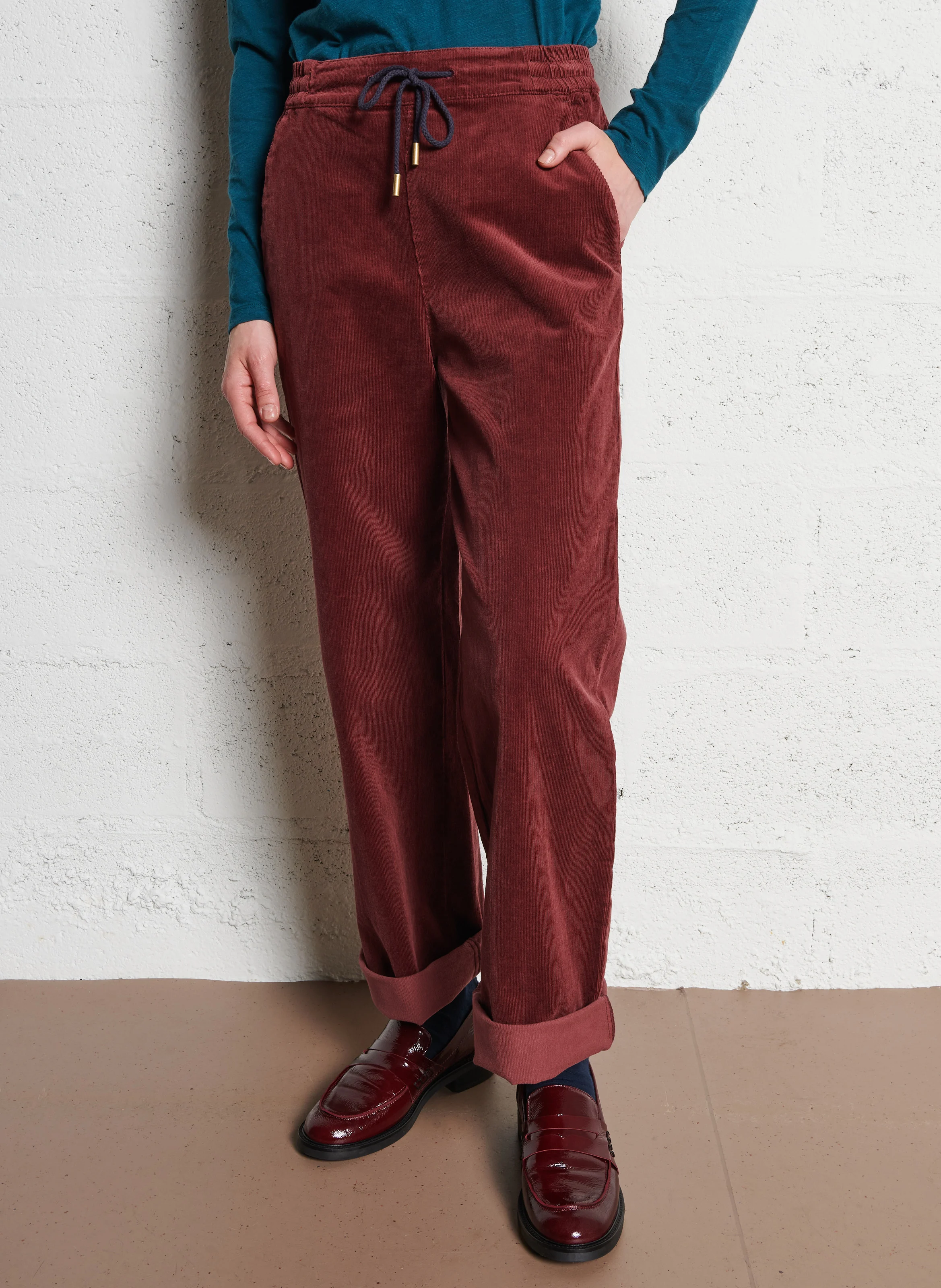 KYBELE - Pantalon large en coton mélangé | Violet