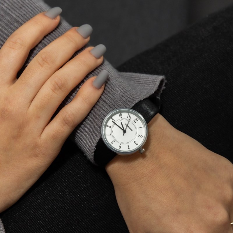 Montre Femme COMELY bracelet Cuir Noir