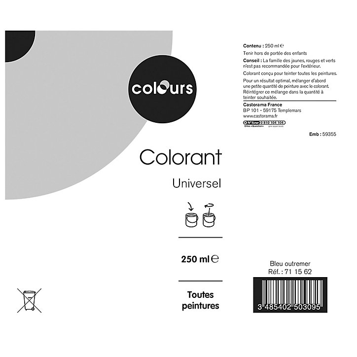 Colorant Colours bleu d'outre mer 250ml
