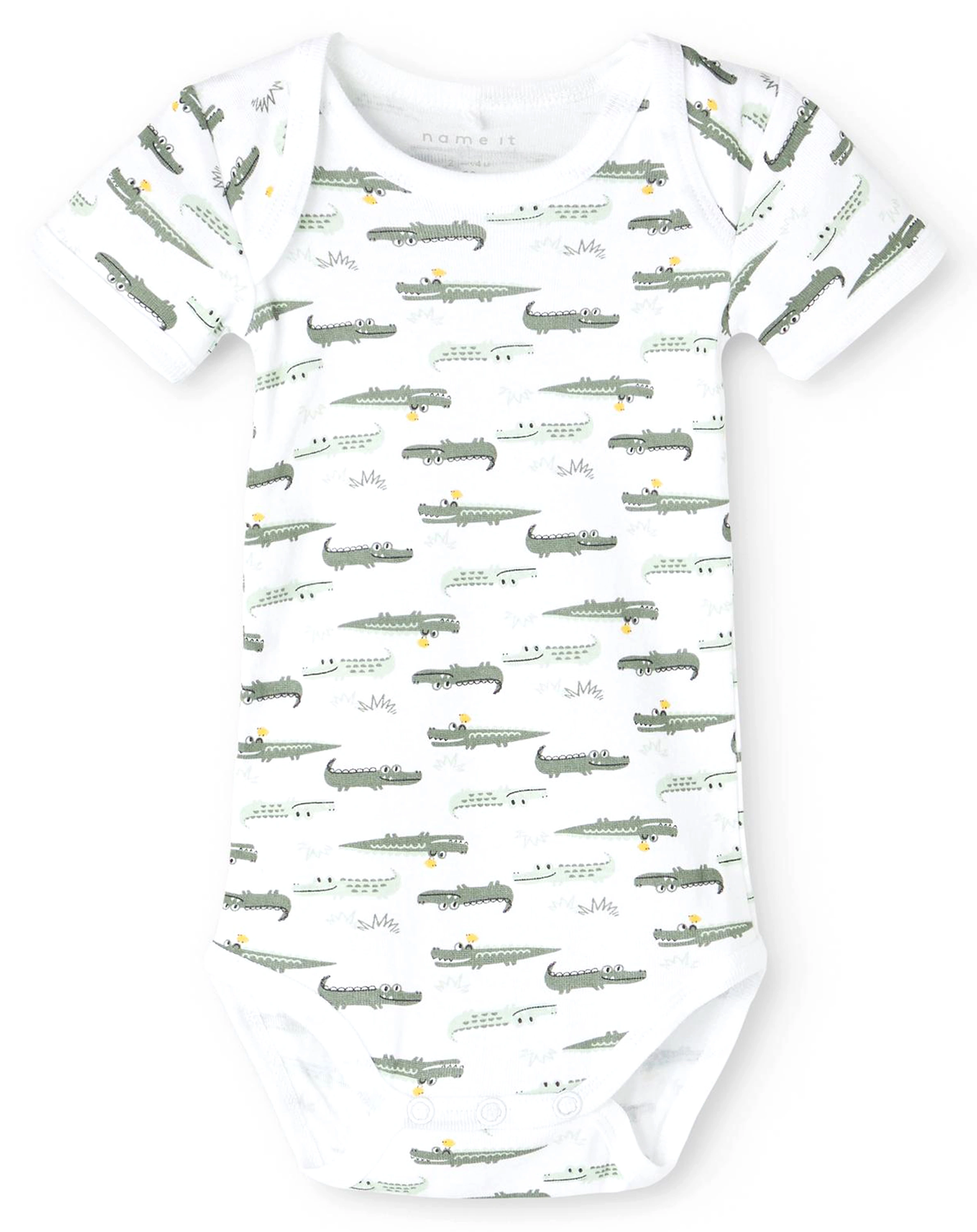 Kurzarm-Body NBMBODY - CROCO 3er in agave green