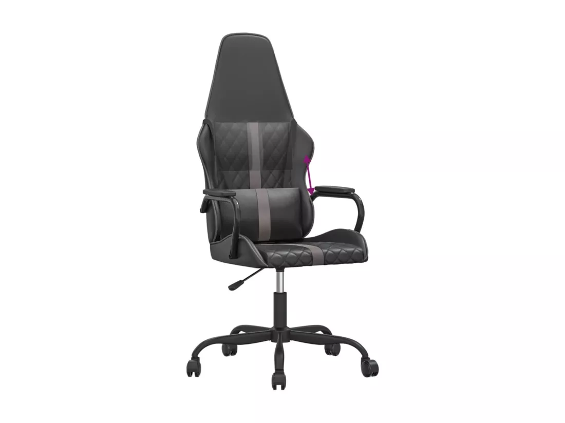 Chaise de jeu Noir et gris Similicuir