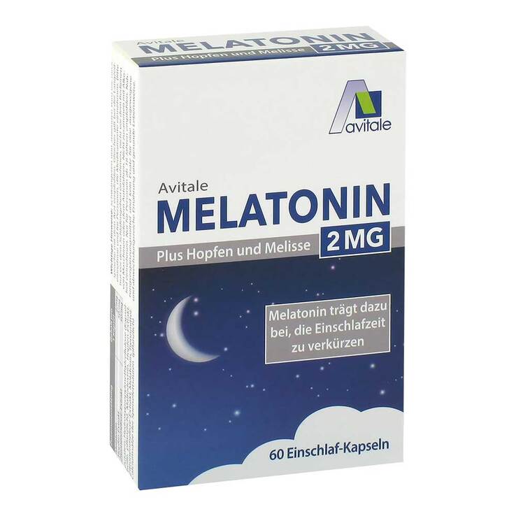 Melatonin 2 mg plus Hopfen und Melisse Kapseln, 60 St