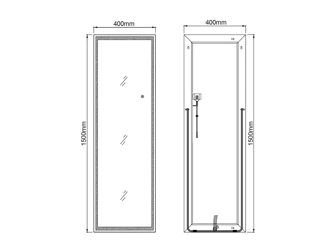 150 x 40 cm Miroir sur Toute la Longueur,Miroir LED avec éclairage sur Pied ou Mural,3 Couleurs Réglable,Miroir de Sol,Chambre à Coucher,Salon,Noir