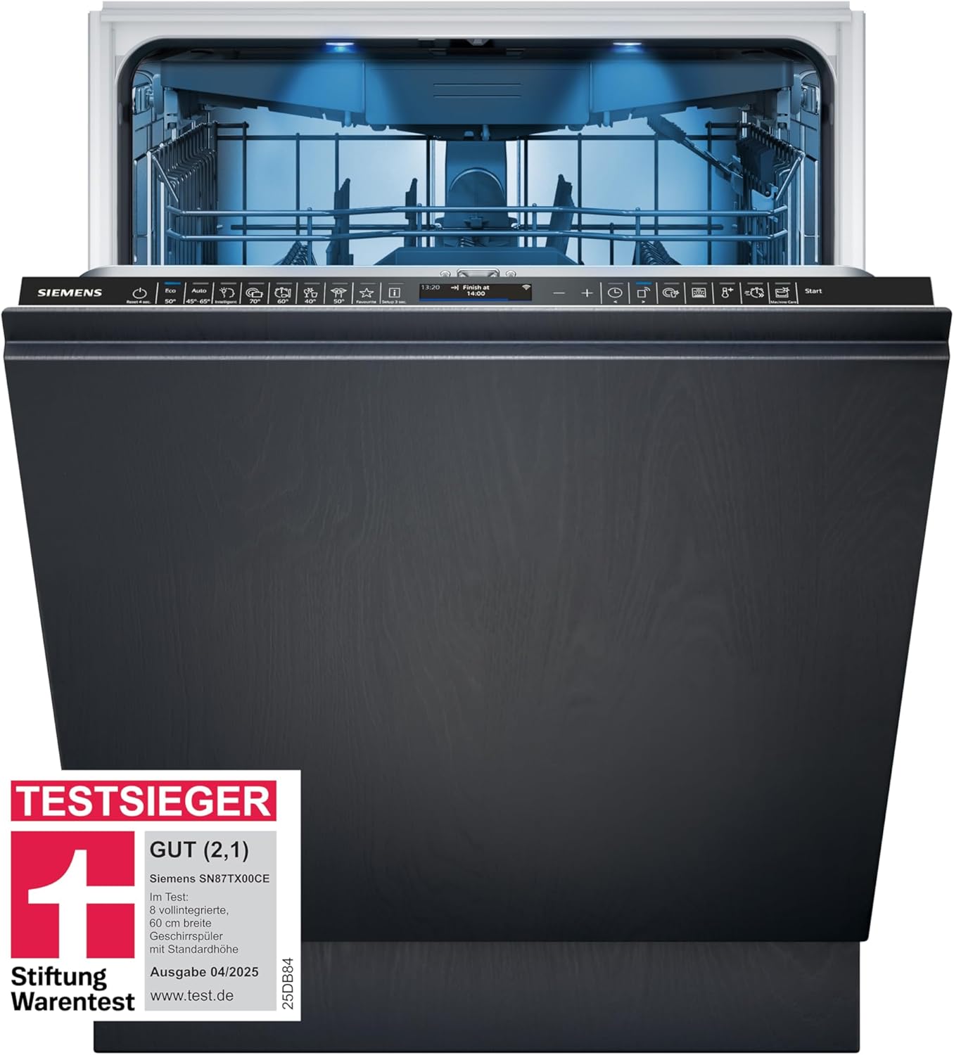 Siemens SN87TX00CE, iQ700, Geschirrspüler Vollintegriert, Home Connect, Spülmaschine Made in Germany, Besteckschublade, Zeolith Trocknung, varioSpeed, Intelligent Programm, glassZone, openAssist