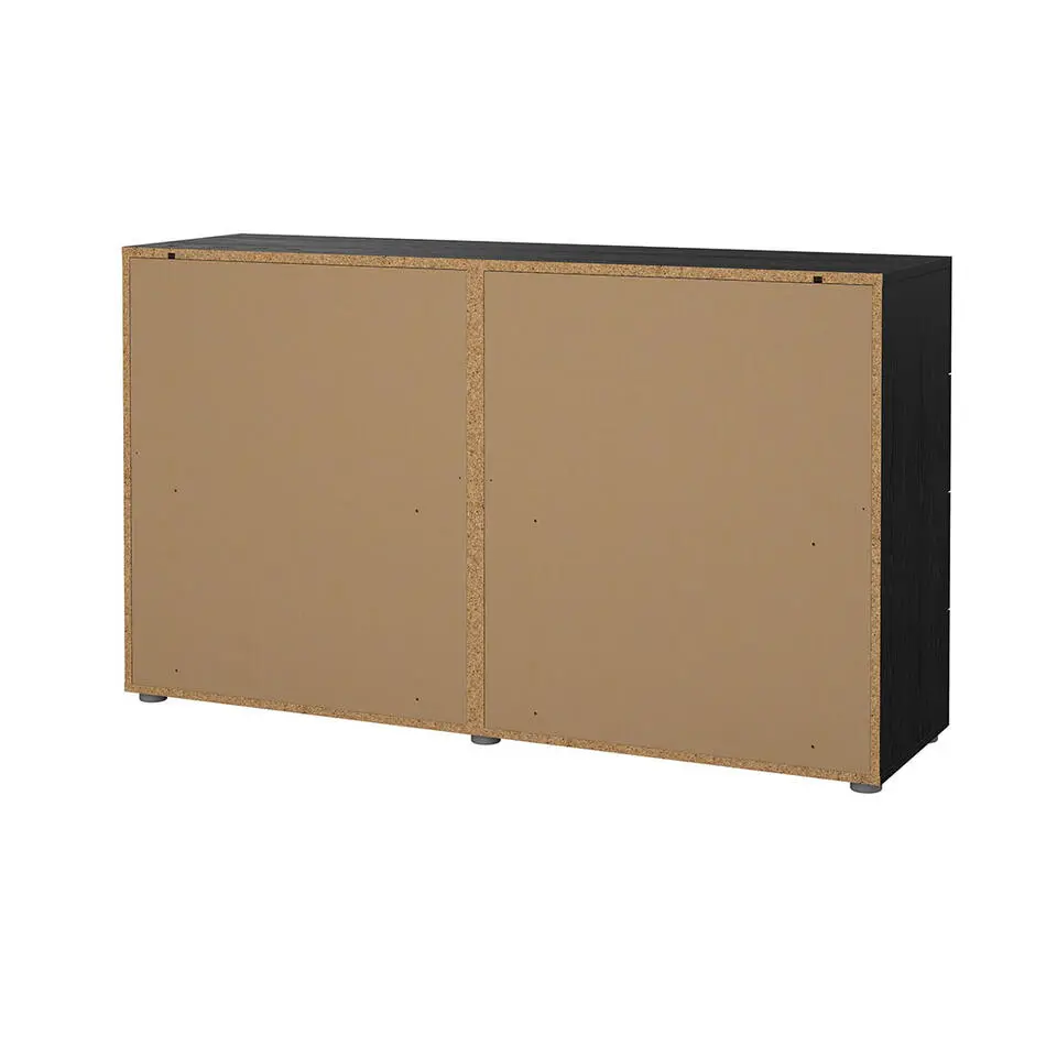 Hioshop Pepe kommode 8 lades zwarte structuur