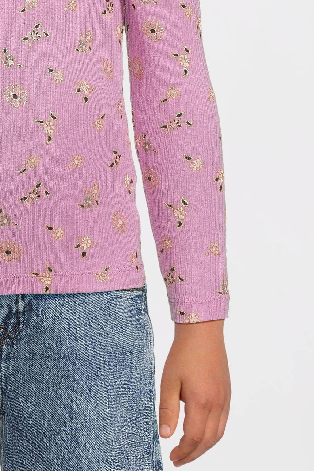 NAME IT gebloemde longsleeve NMFPOSANA paars