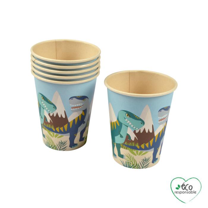 SET 6 GOBELETS BAMBOU 25CL HAPPY DINO