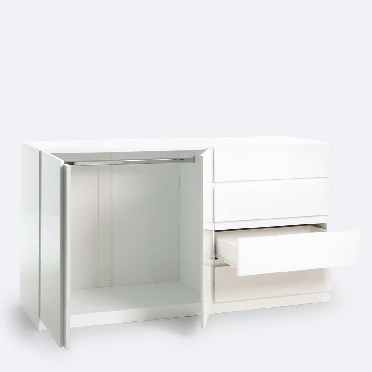 LA REDOUTE INTERIEURS<br>Armário baixo 2 portas, guarda-roupa e 4 gavetas, Léo