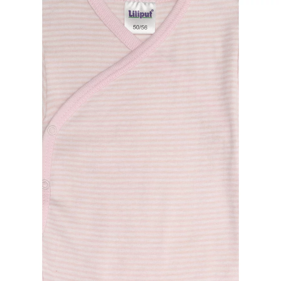 Liliput Kurzarm-Wickelbody rosa geringelt