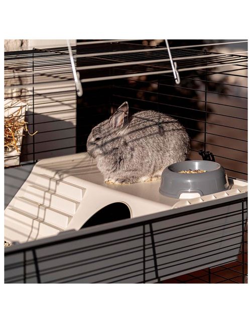 Ferplast Konijnenkooi Rabbit 100 Dubbel - Dierenverblijf - 95x57x93.5 cm Grijs