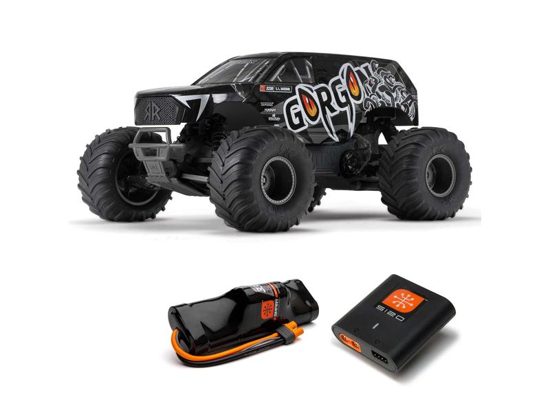 Arrma Monster Truck Gorgon MEGA 550 RWD Schwarz, Bausatz, 1 2WD Monstertruck mit Heckantrieb – Bausatz mit Elektronik & Akku