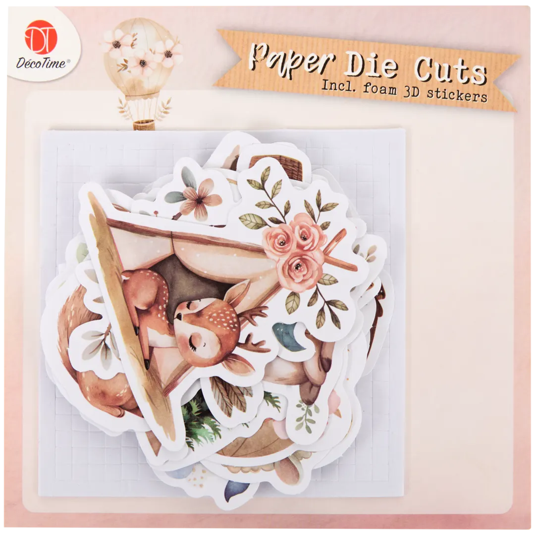 DécoTime papier figuurtjes met 3D stickers Diverse varianten