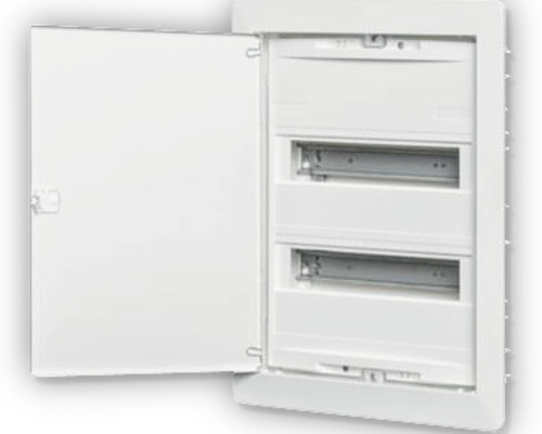 ABN Amigo A 24UP inbouw verdeelkast, 2-rij, 24 modules, IP30, wit met deur, BxHxD 305/330x375/435x99/90 mm