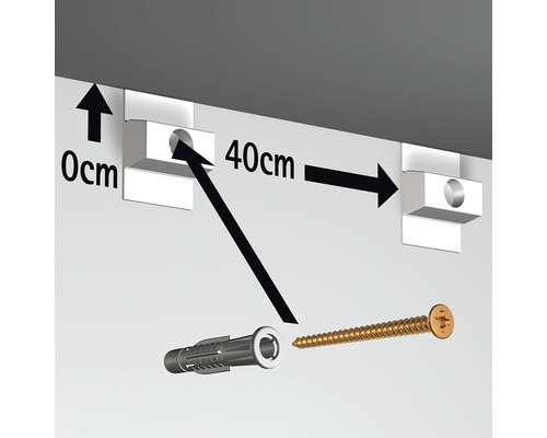 Schilderijrail All-In-One Click Rail 2 m wit