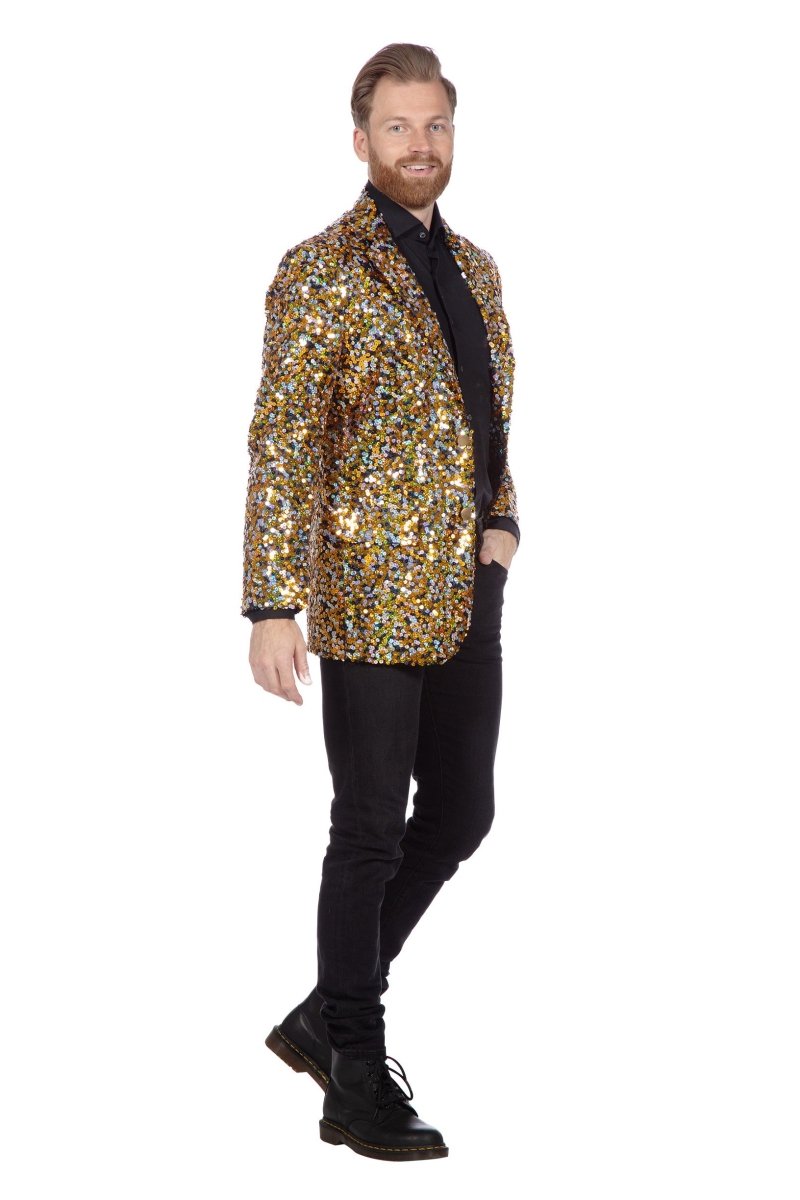 Goud Zilveren Blazer Heren Pailletten