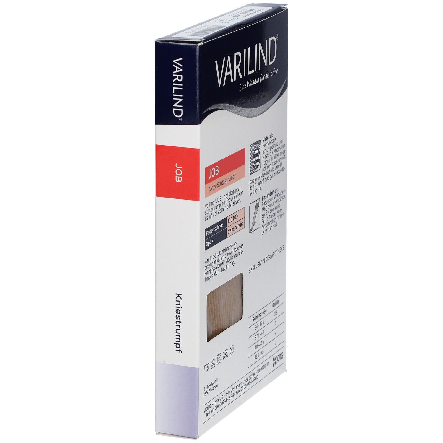 VARILIND® Job Kniestrümpfe 100 DEN teint Gr. S (37,5-40)
