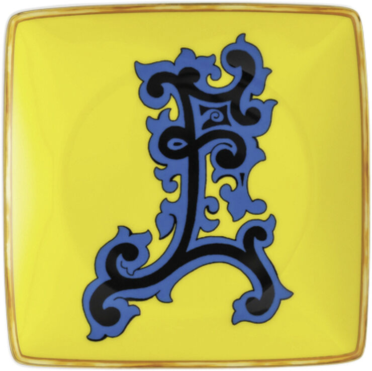 Versace Bowl 12cm sq. flat, Holiday Alphabet E, Versace Flerfarvet