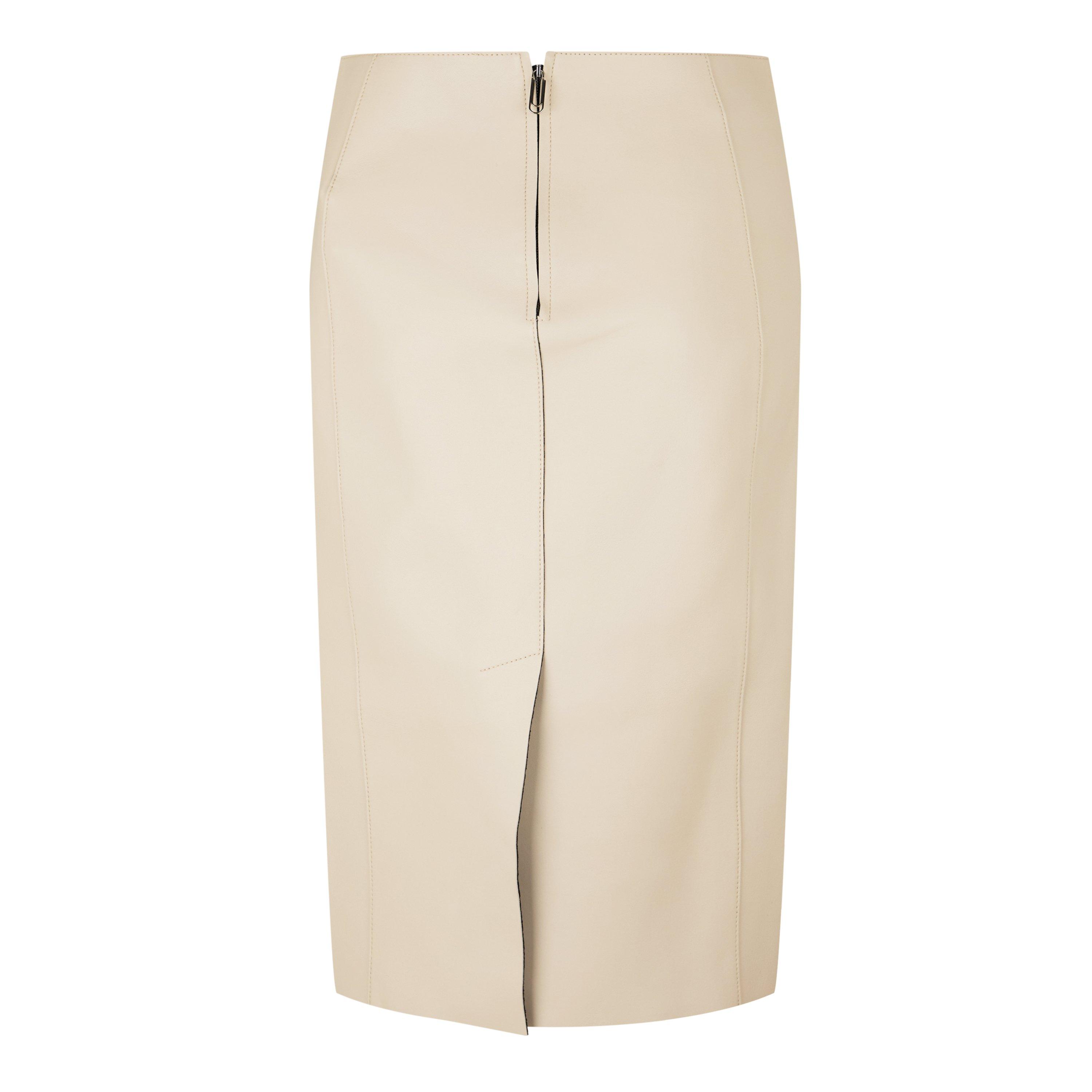 Off White Leather Skirt