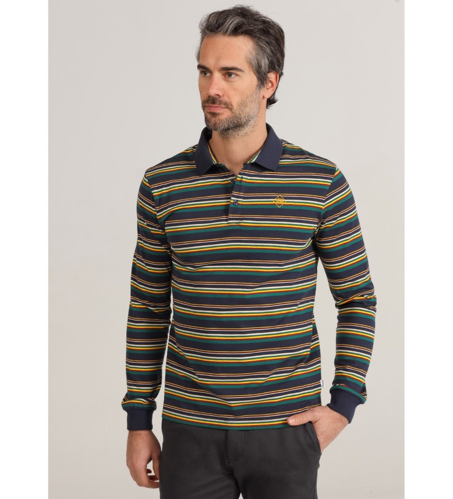 Camisa polo de manga comprida Bendorff com listras multicoloridas